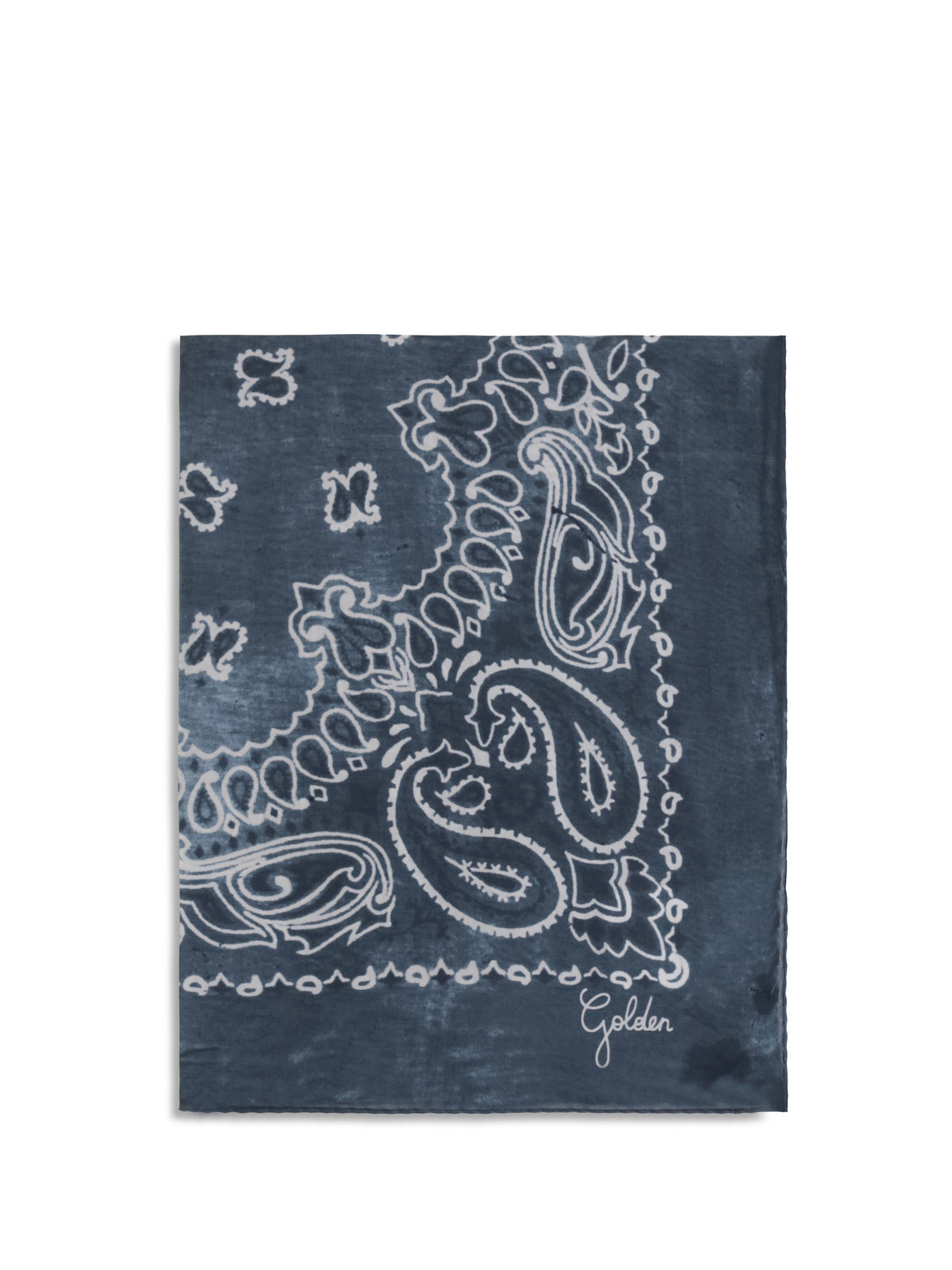 Golden Goose Golden paisley printed silk Scarf - Denim Blue