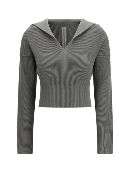 Rick Owens Euca Virgin Wool Sweater with V neck