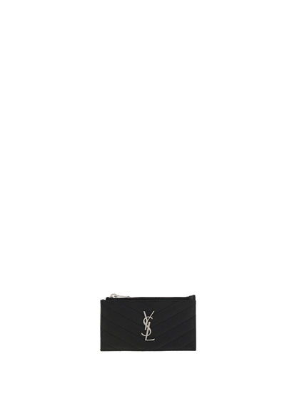 Saint Laurent Leather Cardholder - Black