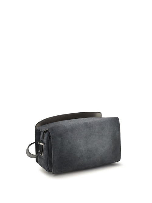 Balenciaga Medium Le 7 Suede Shoulder Bag - Storm Grey/Ash