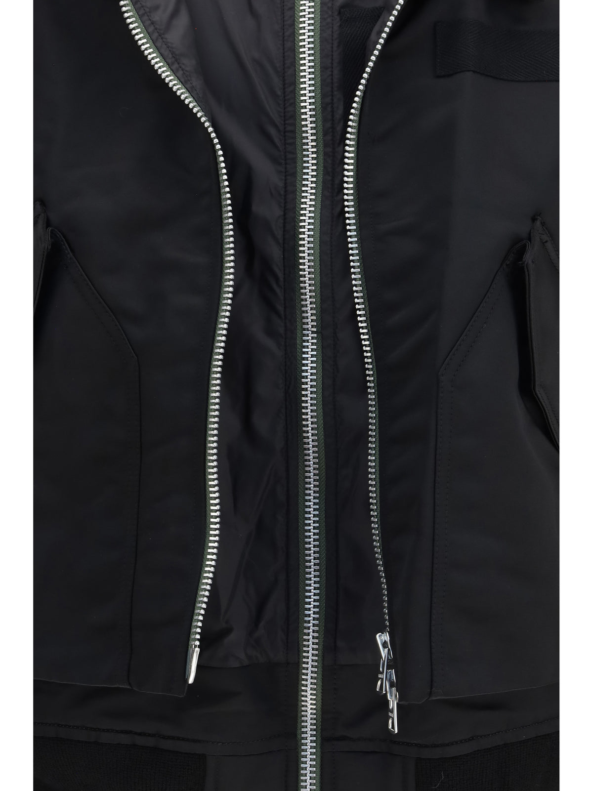 Sacai Cotton chino and nylon twill double Jacket - Black