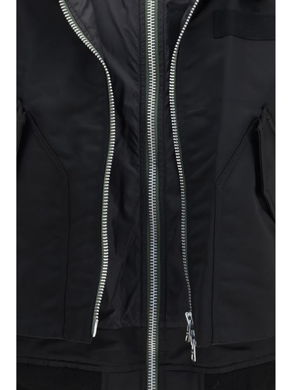 Sacai Cotton chino and nylon twill double Jacket - Black