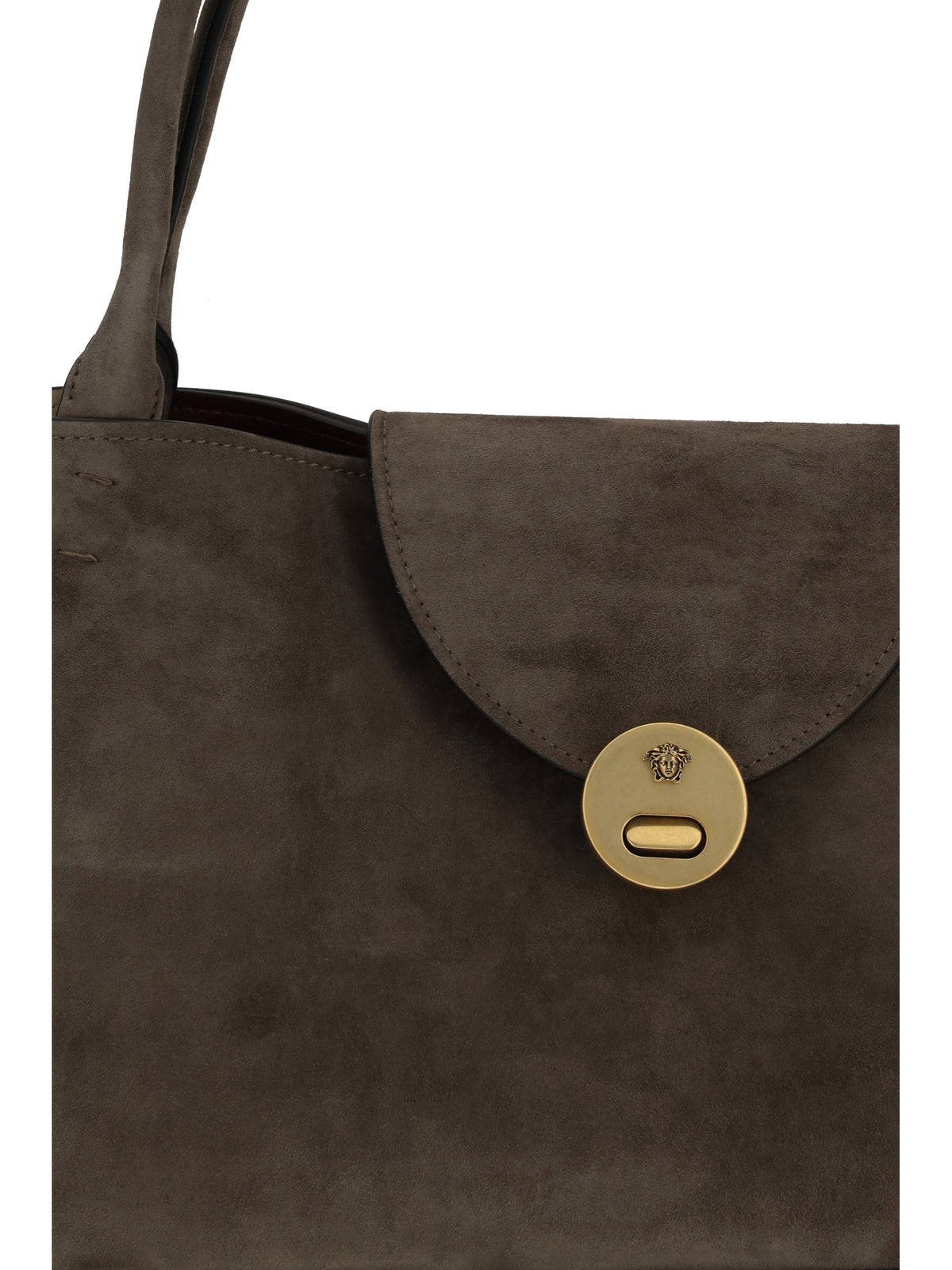 Versace Medium Vivian Shoulder Bag - Taupe Gold