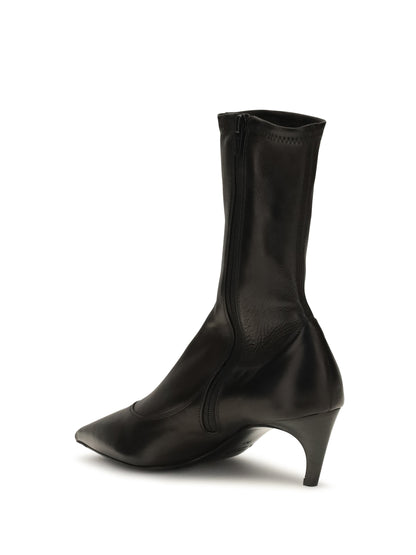 Khaite Valerie leather Ankle Boots - Black