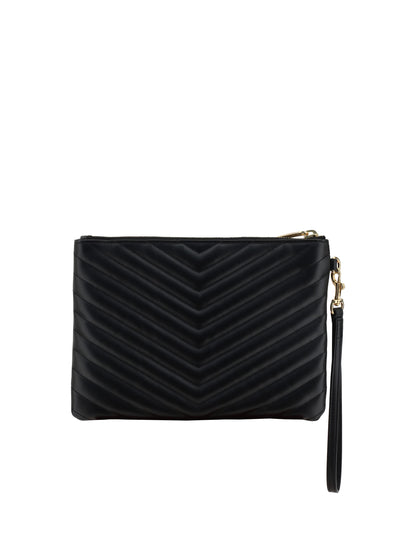 Saint Laurent Matelassé Clutch Bag - Black