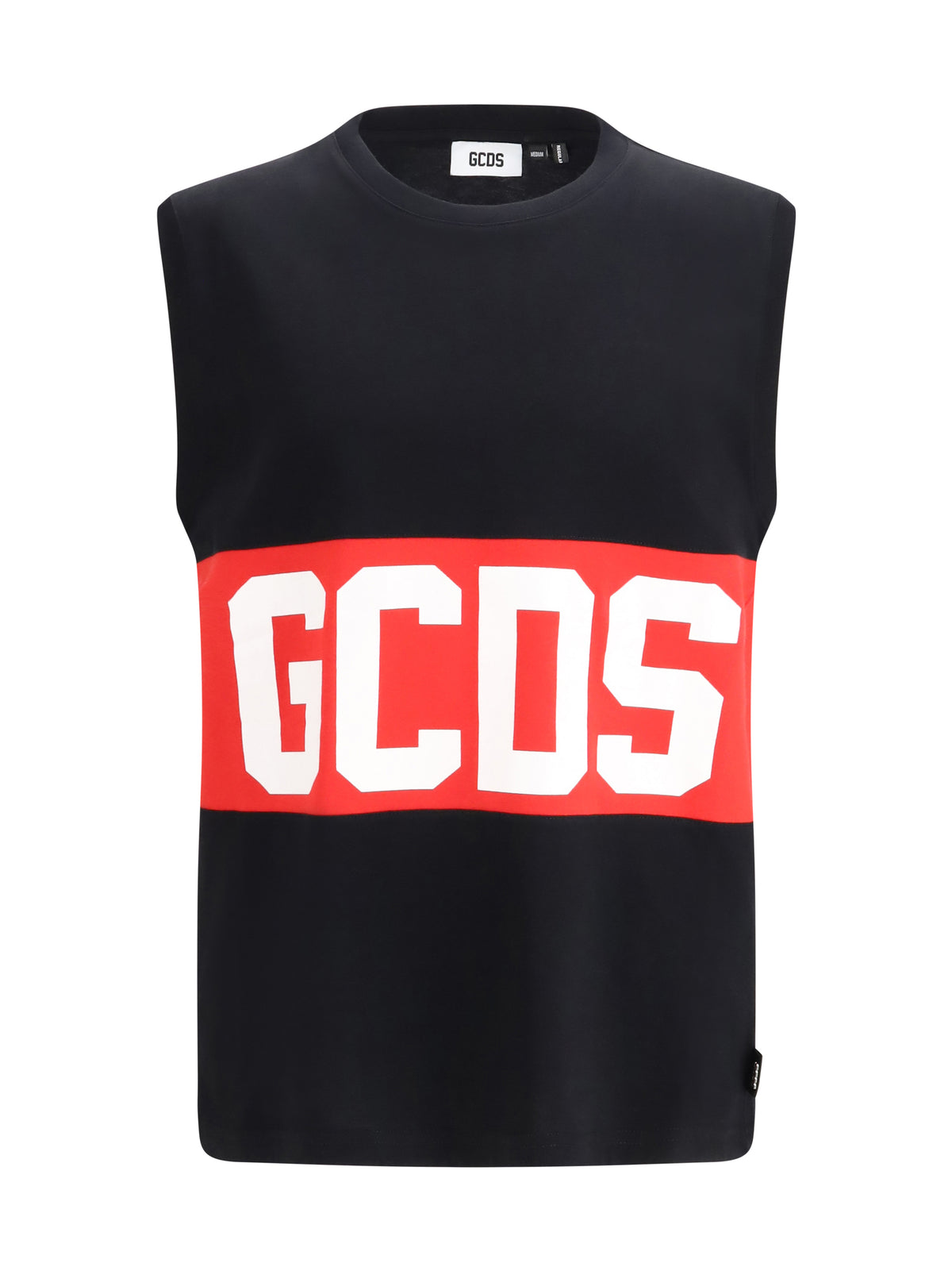 GCDS Tank Top with logo band - Black/Red