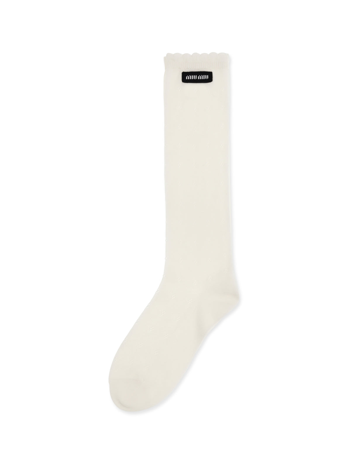 Miu Miu Cotton pointelle Socks - Natural