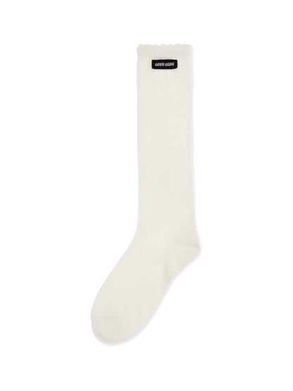 Miu Miu Cotton pointelle Socks - Natural