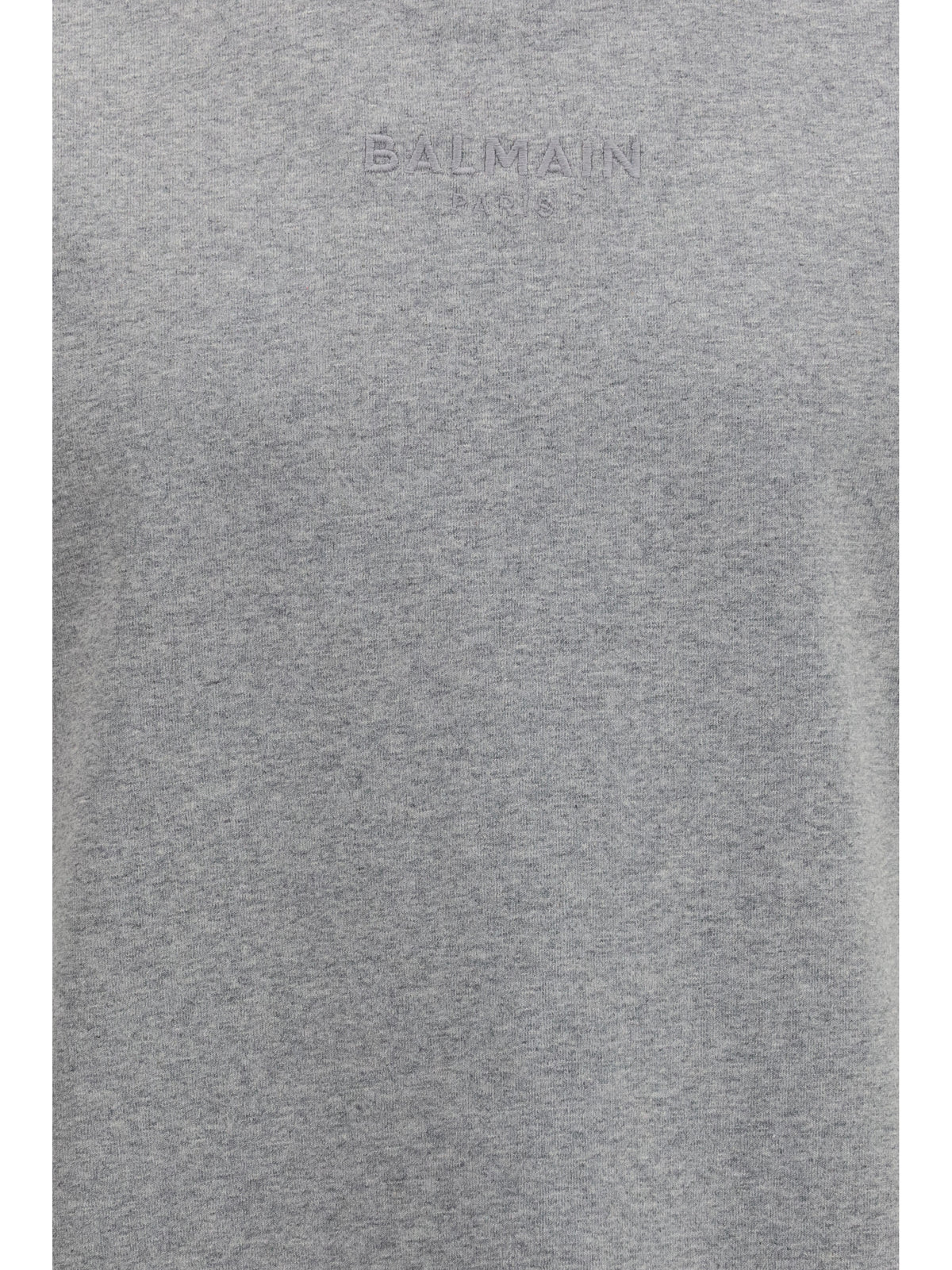 Balmain Embroidered logo T-shirt - Gris Chiné/Gris Chiné