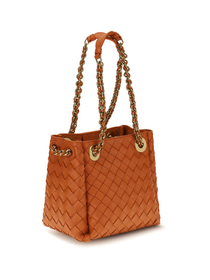 Bottega Veneta Small Parachute Shoulder Bag - Burned Orange-Mb