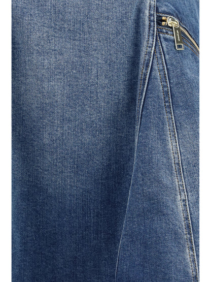 SELF-PORTRAIT Denim flared mini Dress