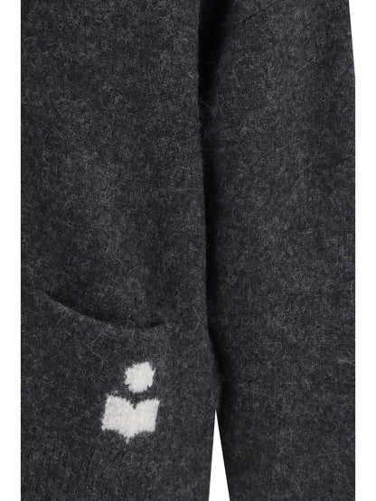 Marant Étoile Eborah Cardigan in alpaca blend - Medium Grey
