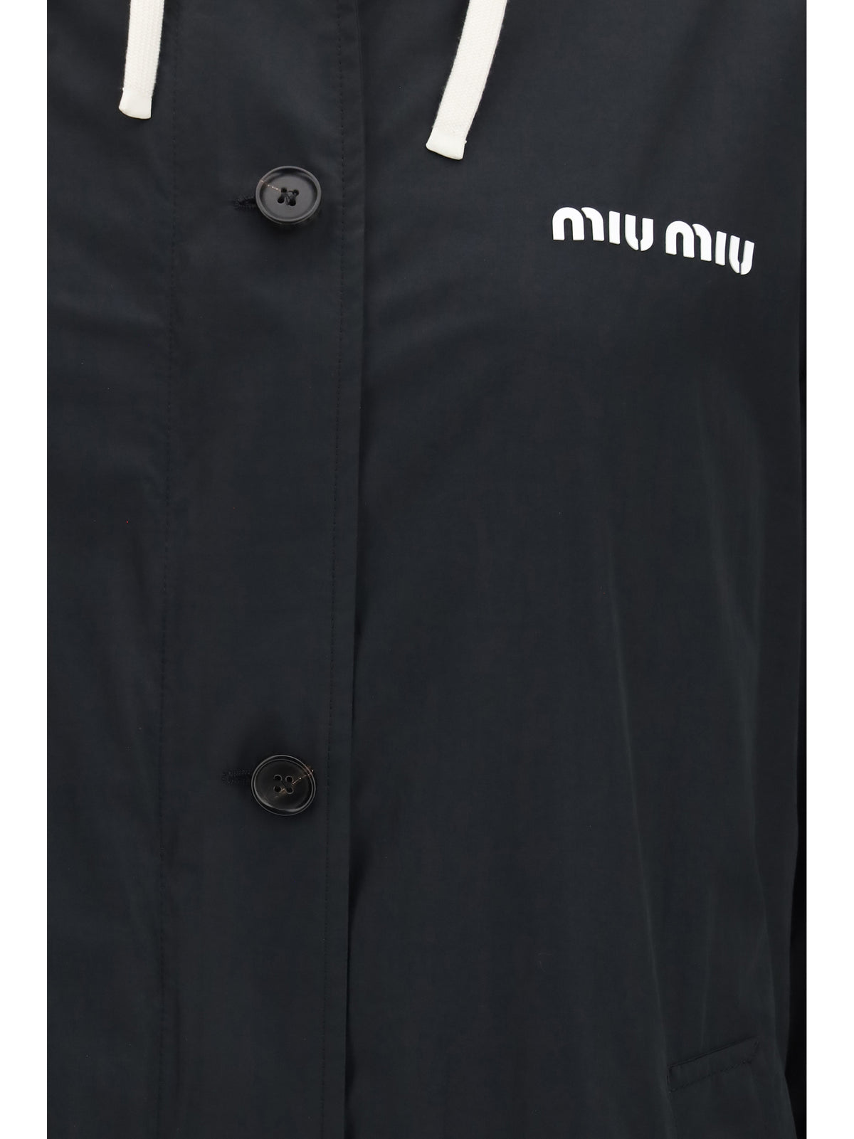 Miu Miu Panama and fleece single-breasted Peacoat - Black