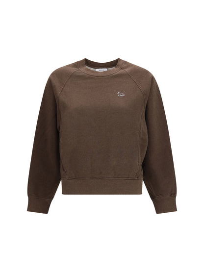 Maison Kitsuné Baby Fox open-pocket Sweatshirt - Dark Brown Chiné