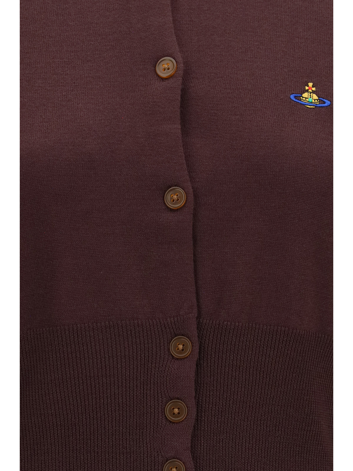 Vivienne Westwood Bea cropped wool Cardigan - Dark Mahogany