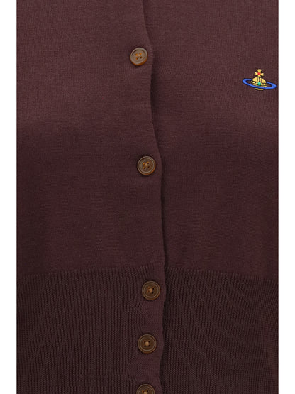 Vivienne Westwood Bea cropped wool Cardigan - Dark Mahogany