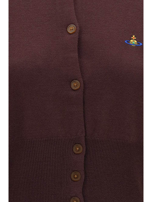 Vivienne Westwood Bea cropped wool Cardigan - Dark Mahogany