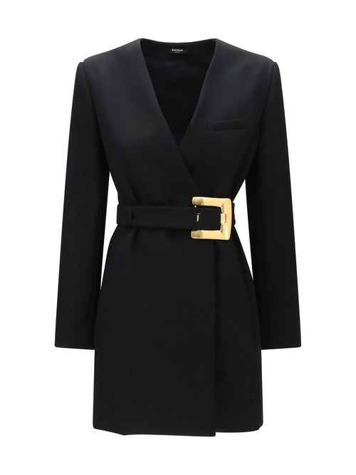 Balmain Grain de poudre Blazer with belt - Noir
