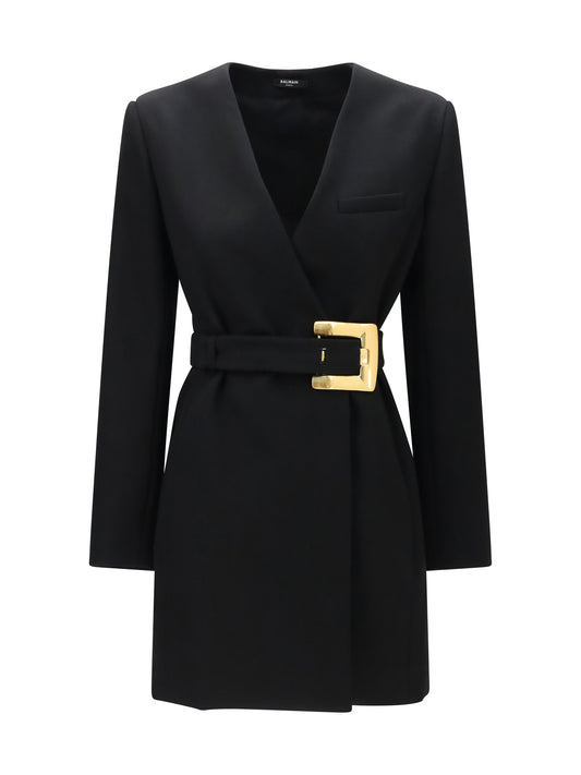 BALMAIN Grain de poudre Blazer with belt