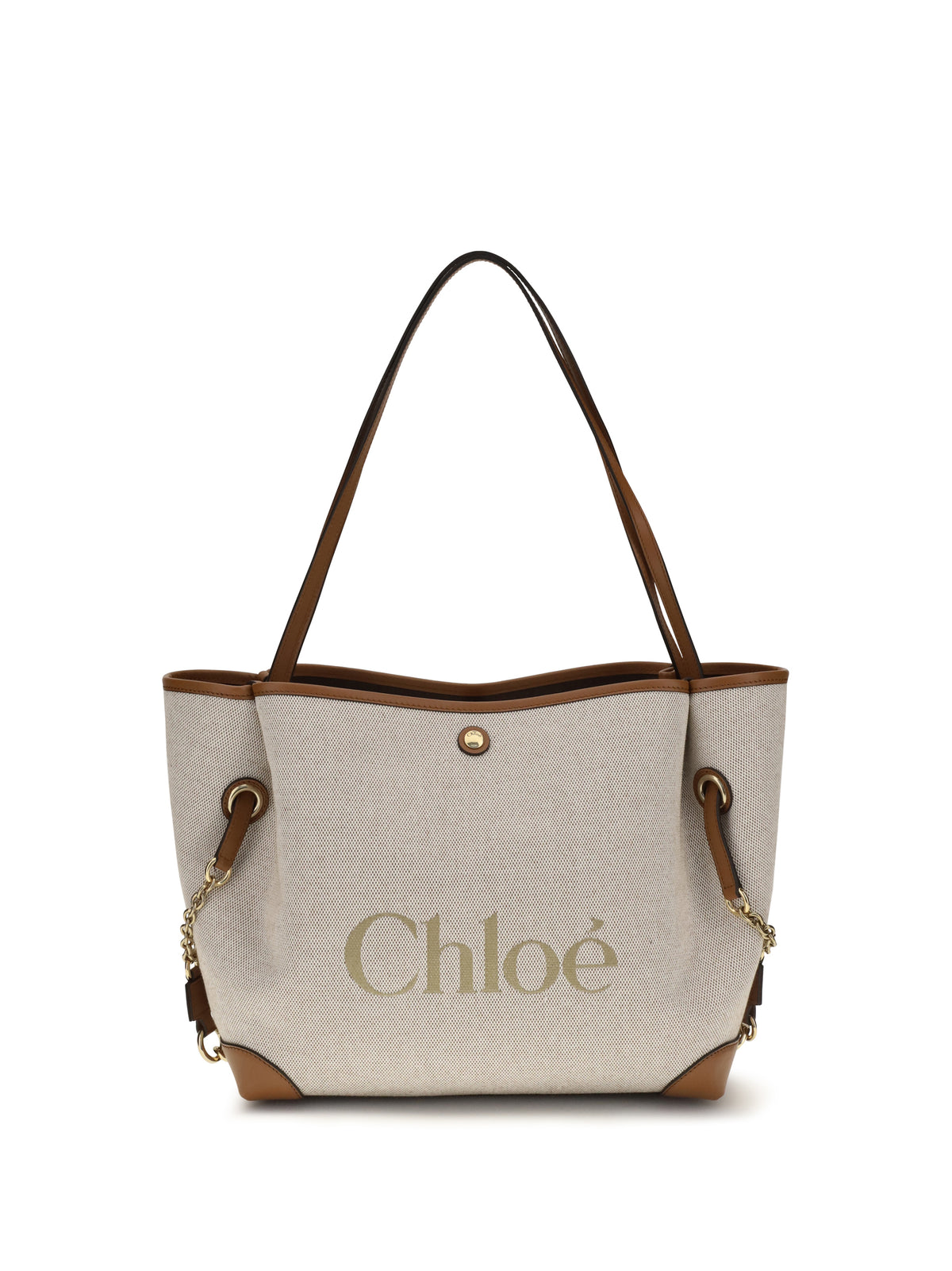 Chloé Clover Tote Bag in canvas - Clay Brown