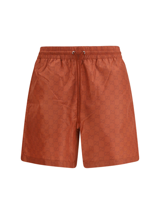GUCCI Nylon Swim Shorts with GG print