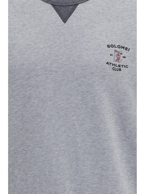 Brunello Cucinelli Melange fabric T-shirt - Grigio+Piombo