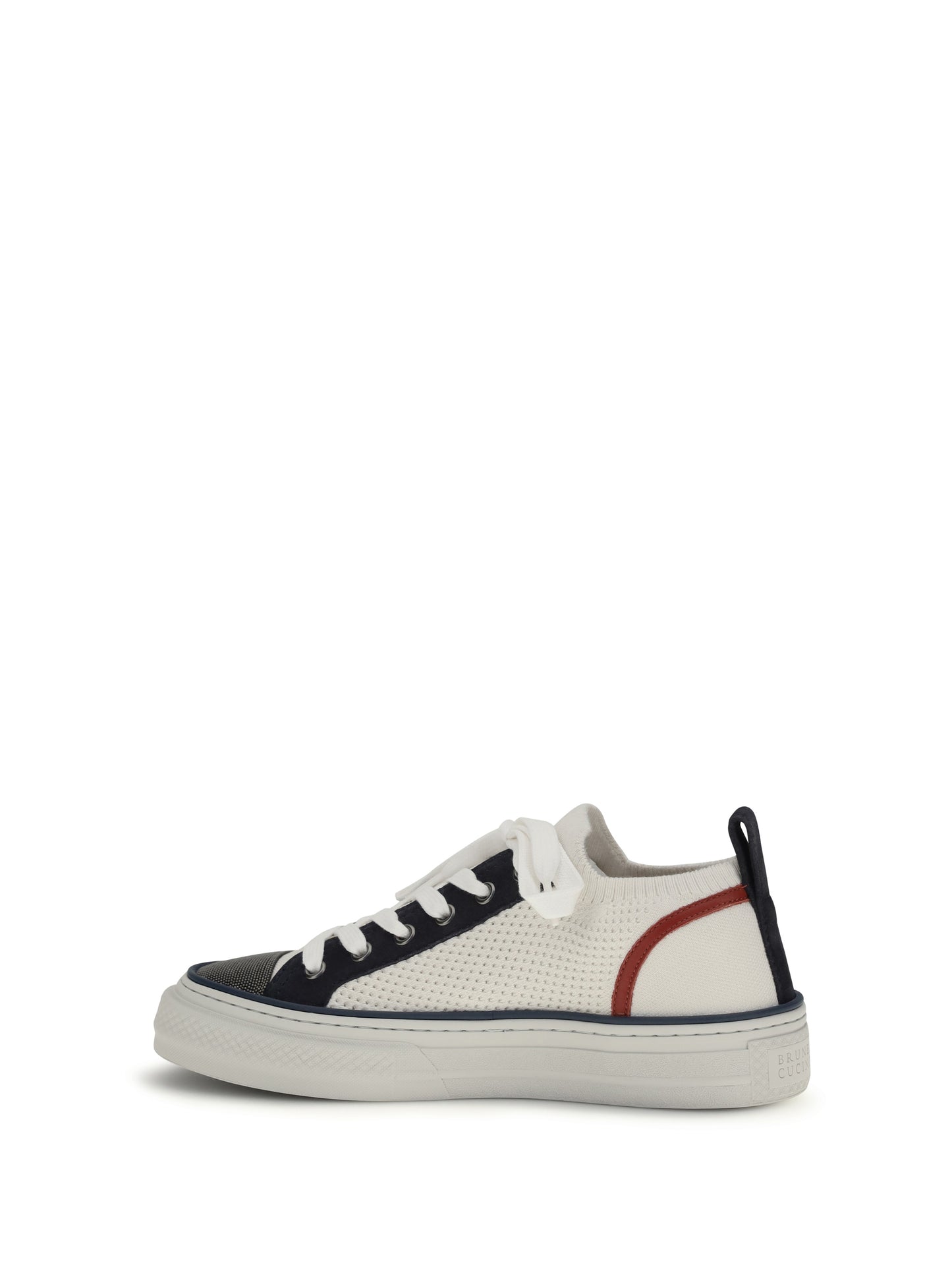 BRUNELLO CUCINELLI Cotton knit and suede Sneakers with Precious Toe