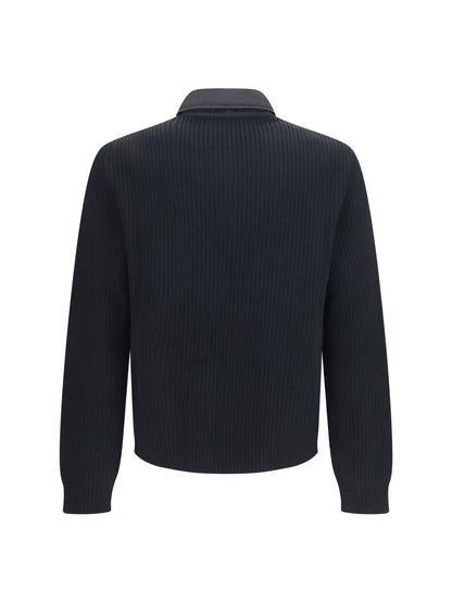 Prada Knit Jacket with padded front - Black