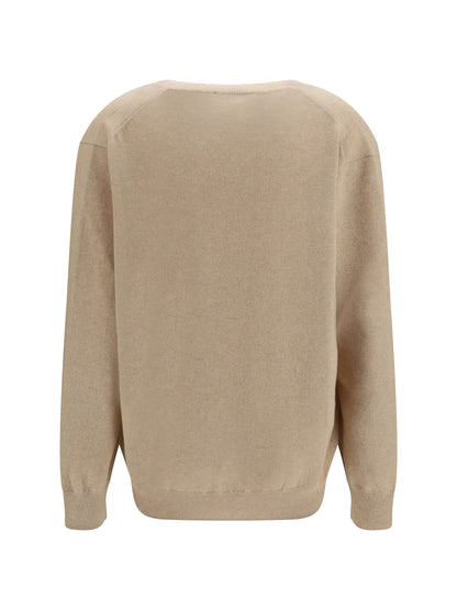 Malo Cashmere V-neck Sweater - Light Sand