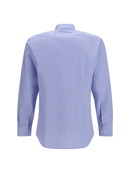 Etro Roma cotton Shirt with Pegaso logo - Light Blue