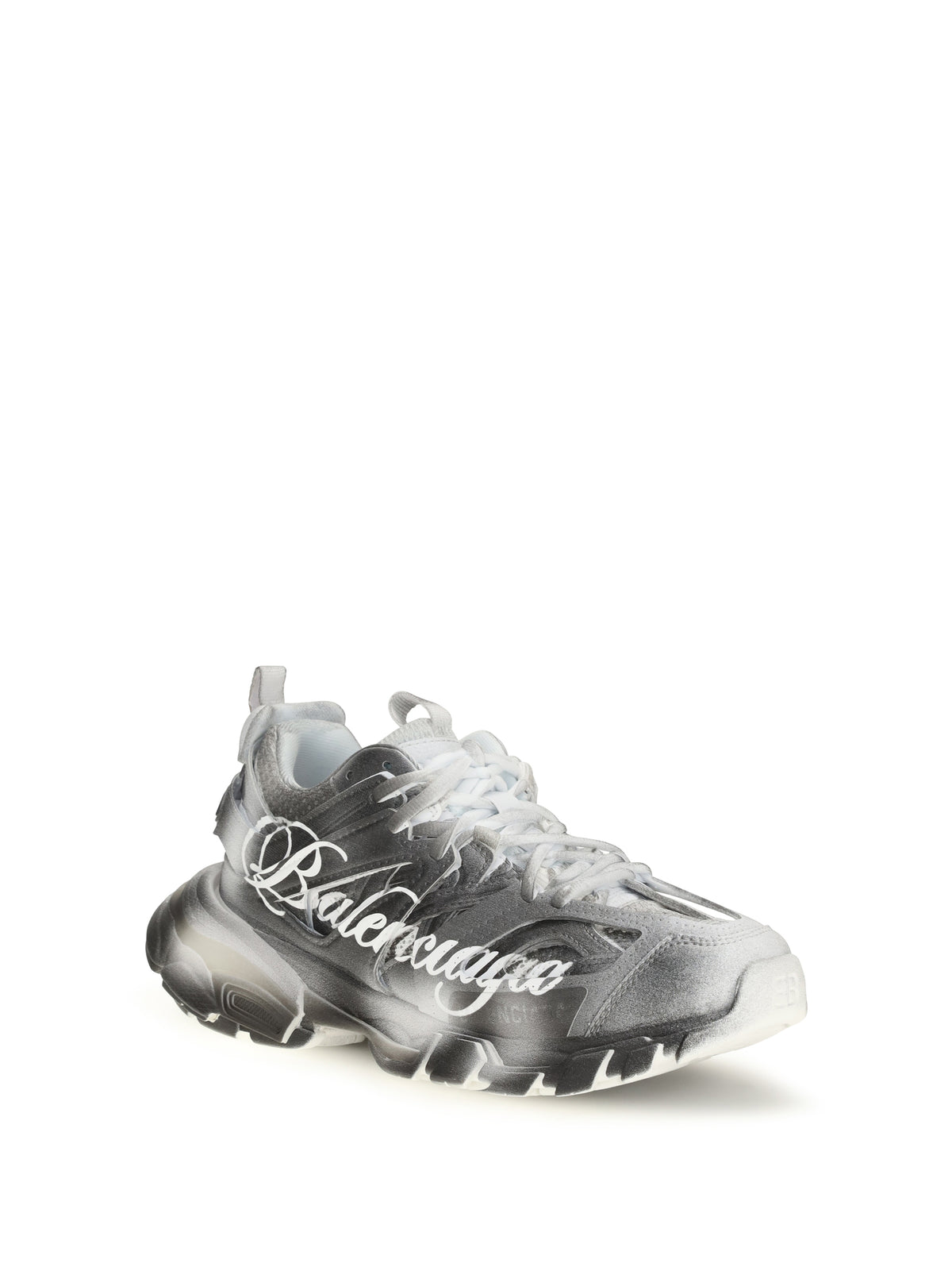 Balenciaga Track Stencil Sneakers - Black / White