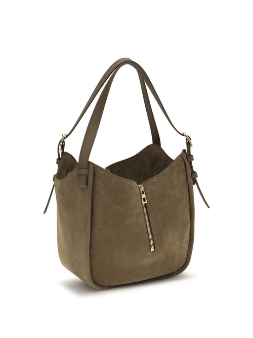 Loewe Hammock Flip Suede Handbag - Brownish Green