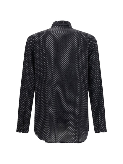 Tom Ford Silk crêpe de chine Polka-Dot Shirt - Black+White
