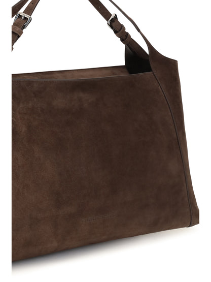 Brunello Cucinelli Sartorial suede Shoulder Bag - Espresso