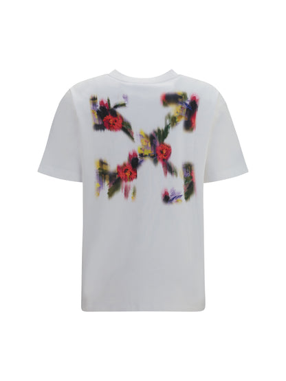 Off-White Arrow Flower T-shirt - White Hawthorn Rose