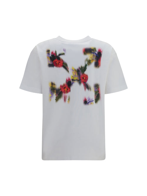 Off-White Arrow Flower T-shirt - White Hawthorn Rose
