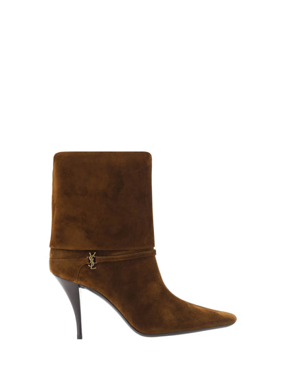 Saint Laurent Vicky Ankle Boots - Land