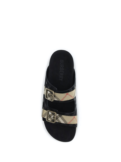 BURBERRY Check suede Urchin Sandals