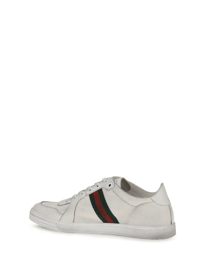 Gucci Stretch Sneakers - White/White/Vrv