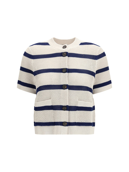 BRUNELLO CUCINELLI Striped mesh Cardigan
