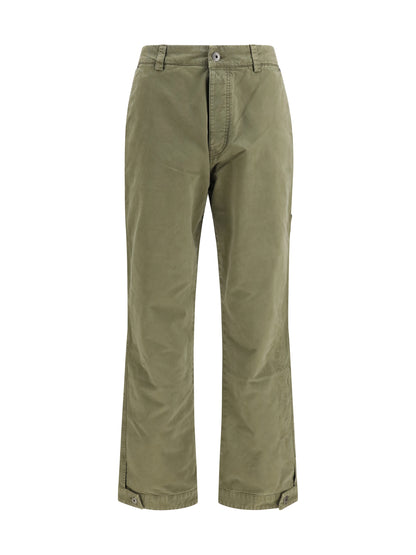 Off-White Racing Staff cotton gabardine Pants - Dusty Olive