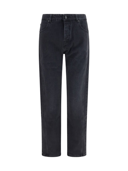 Balmain Straight-leg denim Jeans - Noir DéLavé