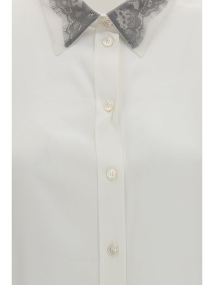 Alexander McQueen Floral lace detail Shirt - Light Ivoty