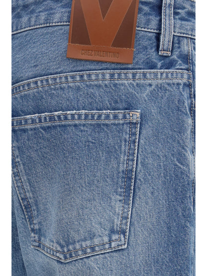 Valentino Straight-leg Jeans - Medium Blue Denim