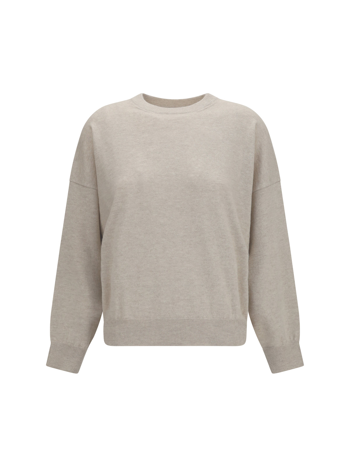 Brunello Cucinelli Cashmere Sweater with Monili chain - Rustic Beige