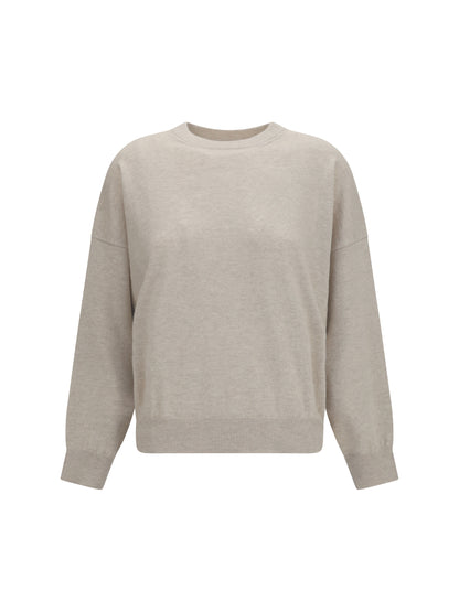 Brunello Cucinelli Cashmere Sweater with Monili chain - Rustic Beige