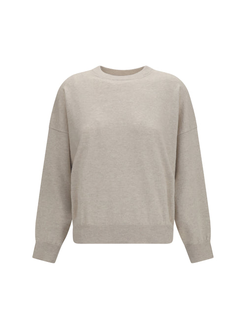 Brunello Cucinelli Cashmere Sweater with Monili chain - Rustic Beige