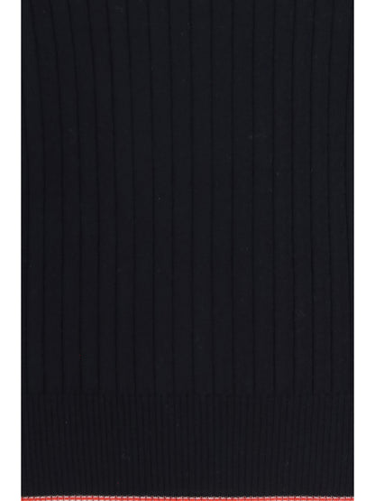 Thom Browne Crewneck cotton knit Sweater with 4-bar detail - Navy