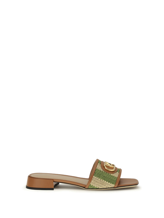 VALENTINO GARAVANI VLogo Signature raffia slide Sandals