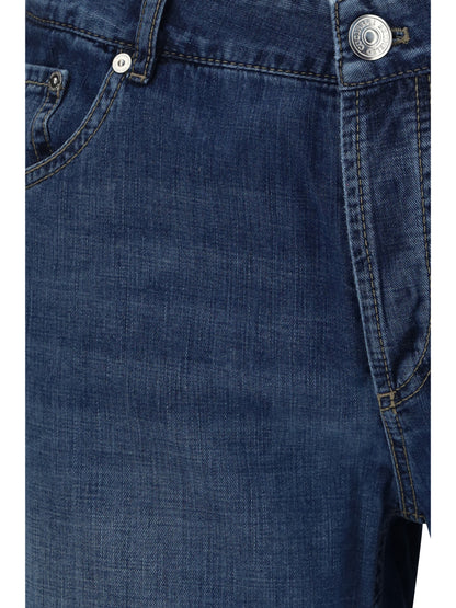 BRUNELLO CUCINELLI Jeans in cotton with distressed effect